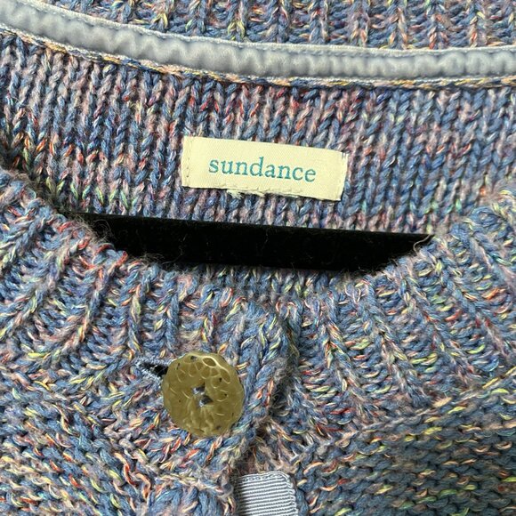 Sundance Cable Knit Carigan Womens Purple Knit Granny Boho - Picture 2 of 5